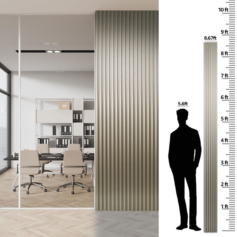 Art3dwallpanels Slat Wall Paneling, 4 Pack Glossy Metal Finish WPC