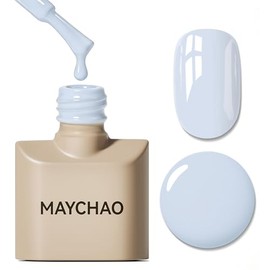 MAYCHAO- Esmalte de uñas en gel azul de 15 ml, 1 pieza de esmalte de uñas en gel azul bebé, esmalte de uñas con luz UV LED, para principiantes en...  