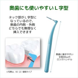 GUM Interdental Brush, L-Shaped, Interdental Care for Back Teeth, Wire Type [Size: SSSS (0)] Pack of 10 x 3 + Bonus Included
