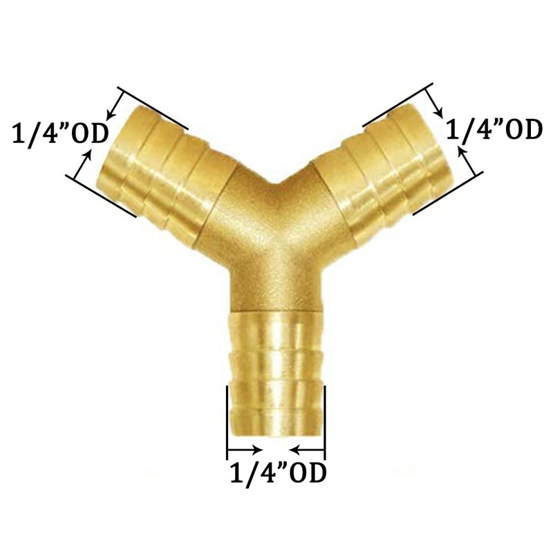 Joywayus 8PCS 1/4" Brass Hose Barb Set, 90 Degree L