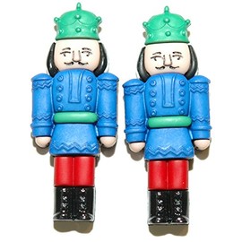 Blue Christmas Nutcracker Stud Earrings (H360)