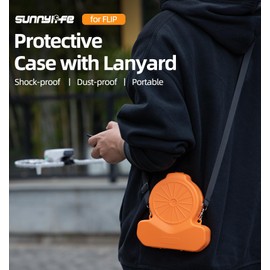 YUULNMOP Storage Box Carrying Case for DJI Flip, Anti Fall Crossbody Shoulder Bag Vlog Drone Protective Case Camera Protection Box Accessories (Orange)