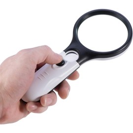 CUTE 4 U New 45x Handheld Magnifying Glass Reading Lens 3 LED Light Jewelry Loupe