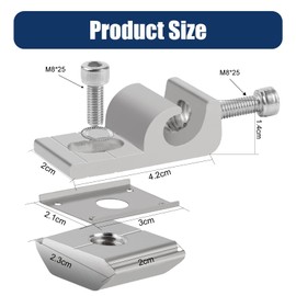 EXLECO 10 Earth Clamp Solar Panel Grounding Clip Aluminium Solar Module Attachment Ground Earthing Lug Solar Mounting System Grounding Eyelets for Solar Panel Bracket PV Module Photovoltaic Support