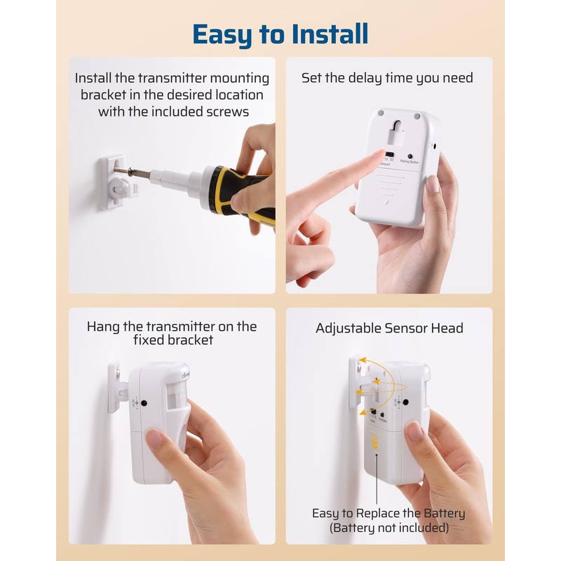 DEWENWILS Motion Sensor Light Socket, E26/E27 Screw in Dusk to