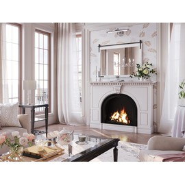 Mestikits Farmhouse Mirror 40x30 Inch, White Rustic Bathroom Mirror Vanity, Wood Framed Rectangular Wall Decor Mirrors for Entryway, Living Room, Bedroom