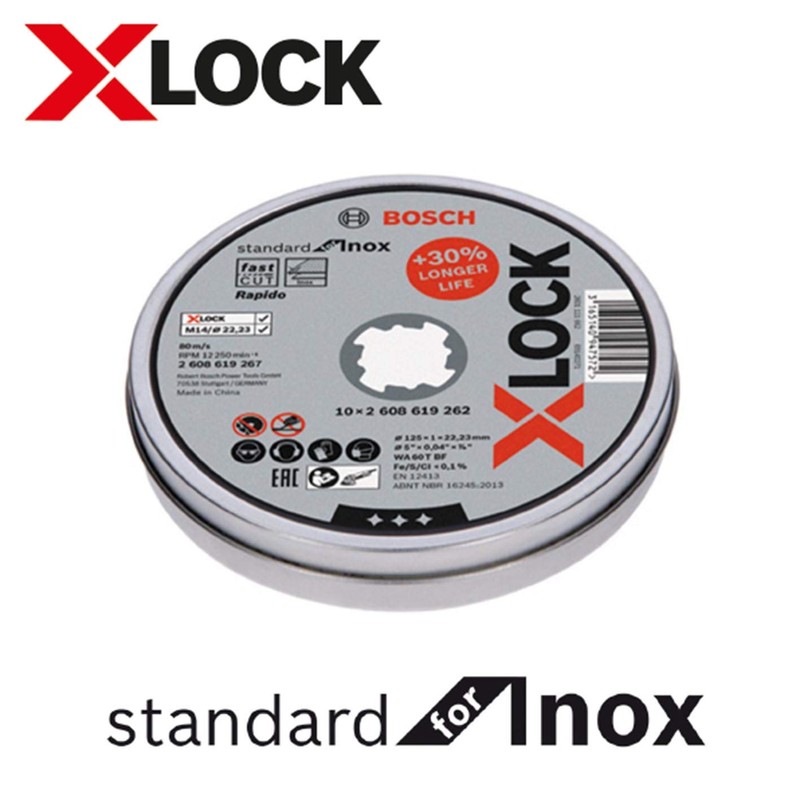 Bosch 2608619267 X-LOCK Cutting Wheel (For Standard Stainless Steel, 4.9