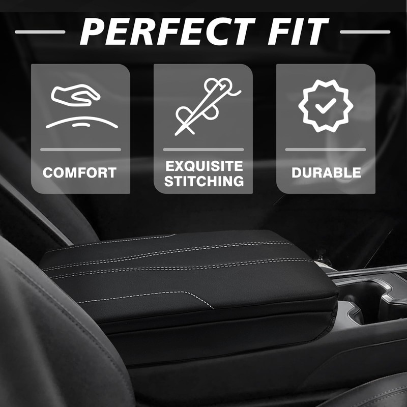Muslogy Center Console Cover 1-Inch Extra Thick Armrest Pad Compatible