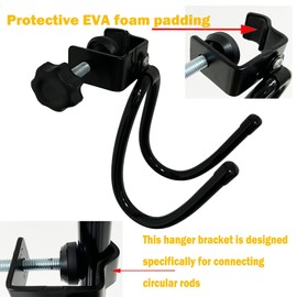 Pmsanzay Mic Microphone Stand Tambourine Hanger, Headphone Headset Holder Clip Stand, Easy to fit on Music or Microphone Stand for Tambourine, Cowbell, Headphones - Keep Tambourine Within Reach.