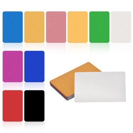 QUARKZMAN Pack of 50 Metal Business Cards Blank Multicoloured Aluminium Laser Engraving Materials 0.21 mm Unique for Homemade Name Cards