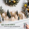 SOONOW Christmas Village Set - Ceramic Houses, Remote LED Tea