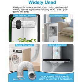 GDSTIME 4 Inch Dryer Vent Hose 10 FT, Flexible Aluminum Duct with 2 Clamps, Heavy Duty Muti Layer Protection for Heating Cooling Ventilation and Exhaust