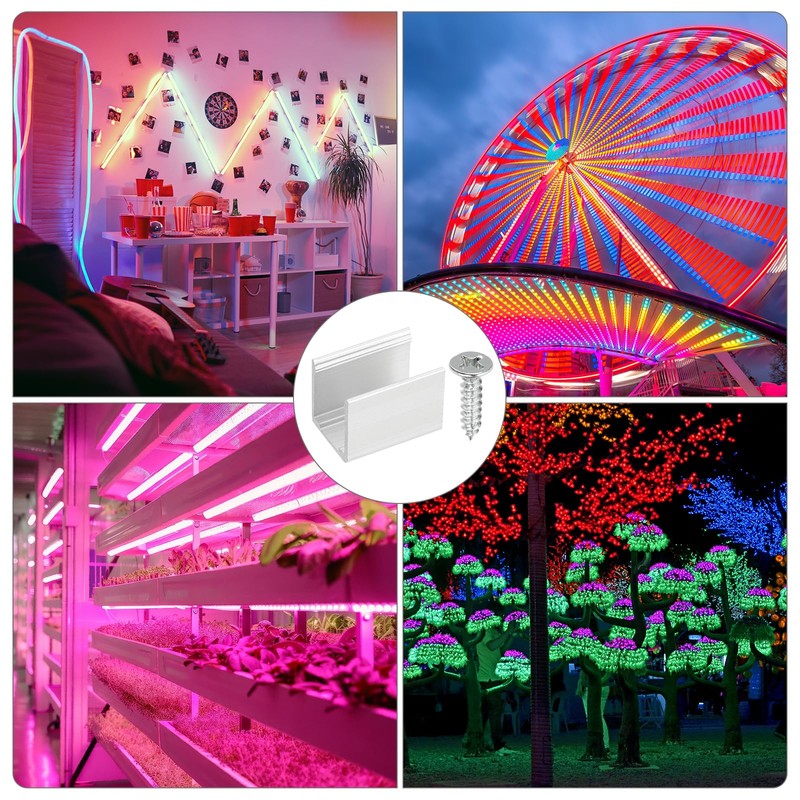 PATIKIL Neon Rope Light Mounting Brackets, 50 Pcs Neon LED