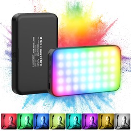 LUXCEO RGB Video Light, Portable LED Camera Light Panel, Dimmable 3000K-6000K CRI95+ Color LED Light with 3000mAh Rechargeable Battery, Pocket LED Photography Lights for Vlogging, Video Conference