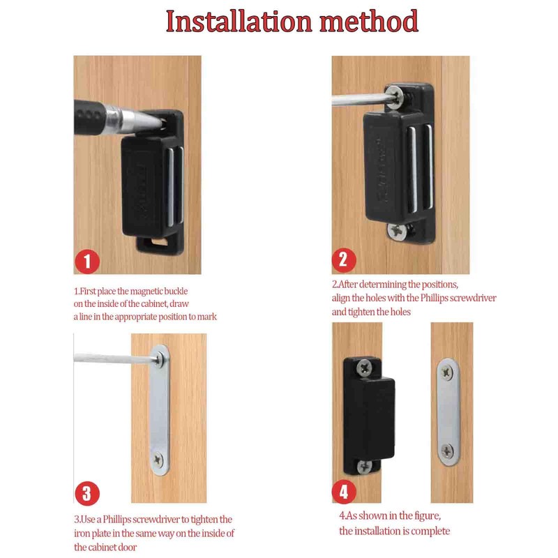 12 Pack Magnetic Door Latches, Heavy Duty Small Latch for