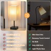 GGOYING Bedside Table Lamp, Pull Chain Table Lamp with USB