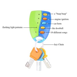 YOUTHINK para s Control Remoto de Coche con Llave Inteligente Juego de Simulación Musical para s Educativos de Llave Inteligente a Distancia para (Azul)