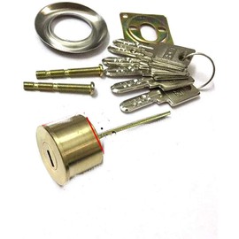 Security Replacement Rim Cylinder Lock Set Solid Garage Door Lock with 6 Keys Fixing Ring Door Lock Nightlatch