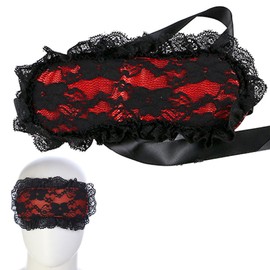 Lace Blindfold Sleep Mask,SM Plush Adjustable Soft and Comfortable Eye Blinder Cover Sleep Mask with Lace Blindfold for Sleeping Sleep Eye Mask(Red)