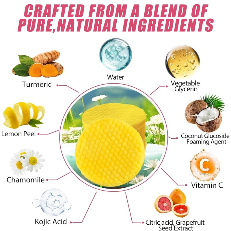40pcs Exfoliating Kojic Acid And Turmeric Face Scrub Pads for
