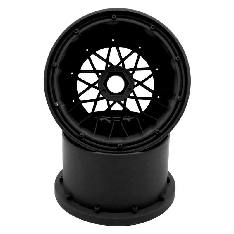 FLMLF Nylon Rear Wheel Hub Rim Set Black for 1/5