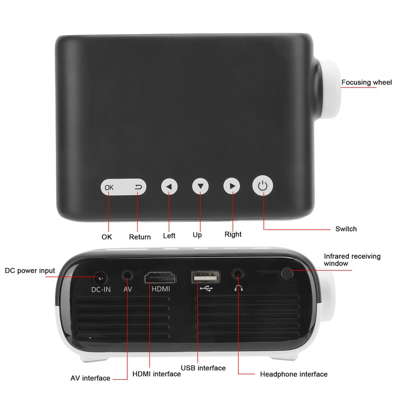 Projector Mini Home Micro Portable Smart LCD Display Screen 480