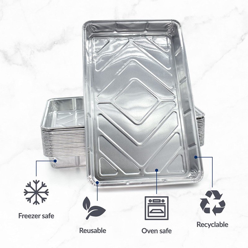 ebake Aluminium Foil Trays - 10 Pack Disposable Foil Containers