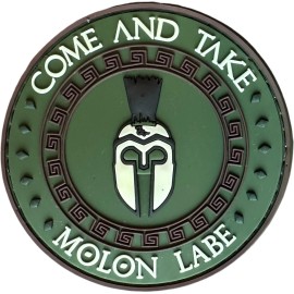 Unbranded MOLON LABE COME AND TAKE TACTICAL MILITARY FOREST GLOW PVC HOOK MORALE PATCH
