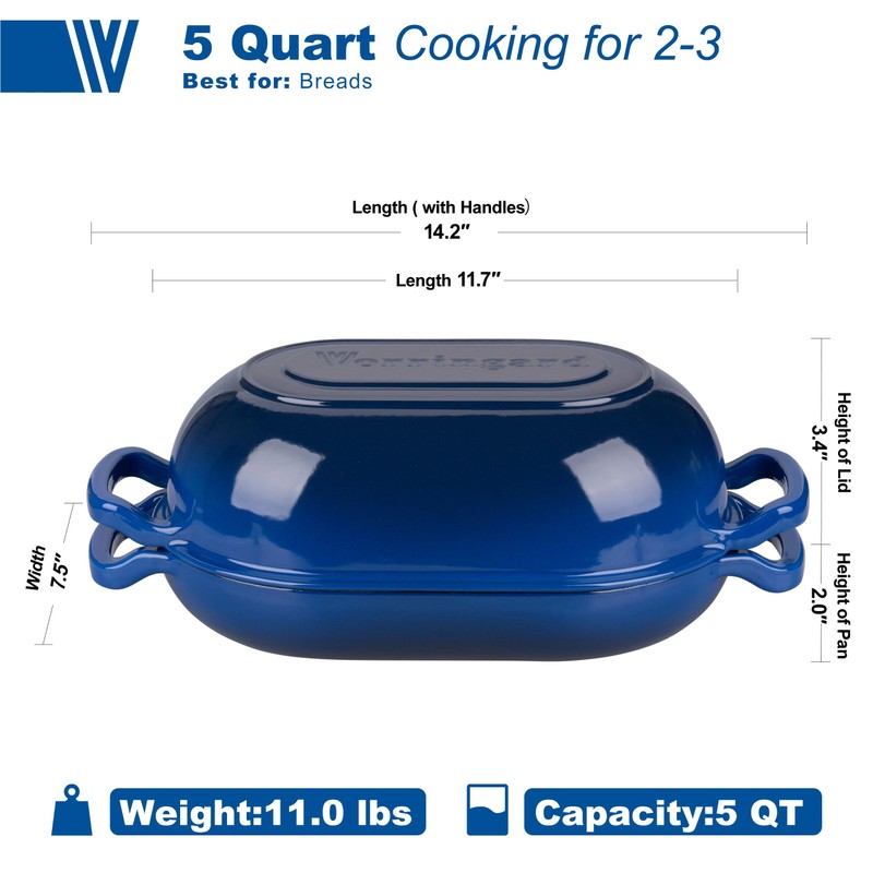 VORRINGARD Enameled Cast Iron Sourdough Bread Oven, Dutch Oven, Loaf