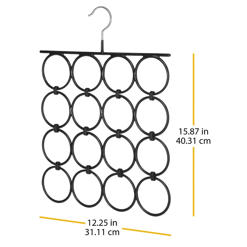 Whitmor Folding Scarf/Accessory Hanger, Black & Chrome, 0. 47 x