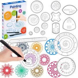 Drawing Flower Ruler Toy Set, Design Creative Educational Toy, DIY Painting, Suitable for Adults and Children (Spiral Designer)