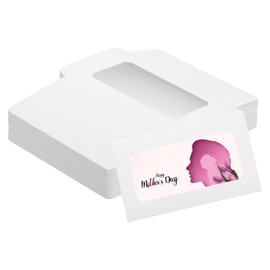 PATIKIL 4 x 2.4 Inch Card Envelope with Window, 60 Pcs Mini Greeting Card Envelopes Credit Card Size Blank Envelopes for Cash Business Card Gifts Birthday Wedding Invitation, White