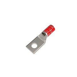 BURNDY 8 AWG One-Hole Lug Compression Connector, Straight Barrel, Red
