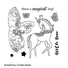 arriettycraft Valentine's Day Magic Day Unicorn Swans Stamp for Card Making Clear Stamp Rubber Stamp Scrapbooking