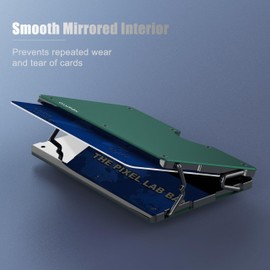 MIFANYO Metal Wallet for Men, Slim Aluminium Metal Card Case, Money Clip, Minimalist Front Pocket, Card Holder, Brushed Dark Green, Minimalist