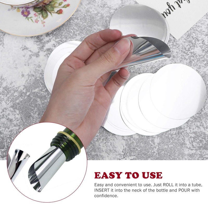 PRETYZOOM 20PCS Aluminum Foil Wine Pouring Disc Flexible Drip Stop
