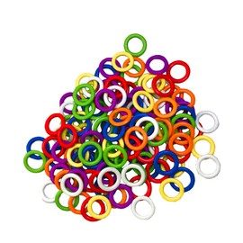 ZH Hard Stitch Ring Markers for Knitting/Crochet/etc(from Ø5mm to Ø11mm) 7 Colors 140pcs or 70pcs (Hard O-Rings Ø6mm, 7 Colors 140pcs)