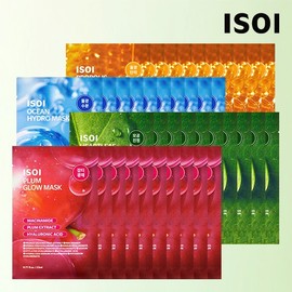 Isoi [Total 30 Sheets] Close-Fit Mask 23ml x 10 Sheets 4 Types (Select 3: Houttuynia Cordata / Plum / Propolis / Ocean Hydro) - Eoseongcho (Pores) / 아이소이 [총30매] 착붙 마스크 23mlx10매 4종 (어성초/플럼/프로폴리스/오션하이드로 택3) - 어성초(모공)