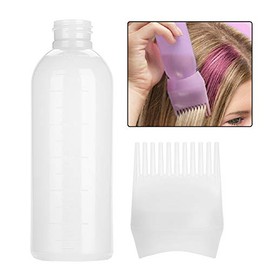 Botella de tinte para el cabello 160 ml, contenedor transparente de 3 colores con peine herramienta profesional para color del cabello
