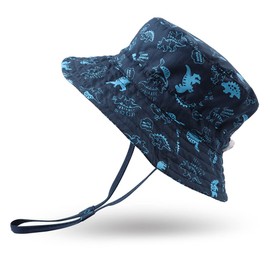 Zsedrut Baby Dinosaur Sun Hat Toddler Kids Summer Hats Sun Protection Caps for Boys Girls Infant Bucket Cap 0-4Y (50CM(1-2Y), Dinosaur Navy)