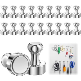 Set of Strong Magnets, 12 mm x 16 mm Metal Magnets, Super Neodymium Magnets, N52 Magnets, Strong Magnets, Mini Magnets for Magnetic Boards, Refrigerators, Notice Boards, Whiteboards and More. (18pcs)