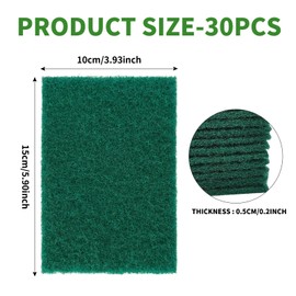 Pack of 30 Kitchen Sponge, Pot Sponge, Double-Sided Cleaning Sponge, Multi-Purpose Cleaning Sponge for Kitchen, Sink, Bowl, 3.9 x 5.9 Inches (10 x 15 cm), Green