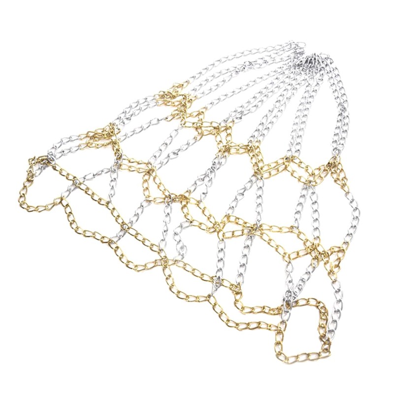 KICHOUSE Practical Basketball Net Pocket Iron Chain Net for Home