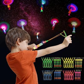 Pack of 20 LED Light Toys Party Items, Light Toy Slingshot, Flying Toy Party Set, LED Light Night Helicopter, LED Jumping Toy for Children, Party Bag Children's Birthday Party