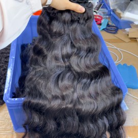 100% Natural Raw Indian Human Hair Best Quality Clean Hair Vendors Wholesaler for Hair Extensions Bundlestyle: Natural Wave, color: Black, Stretched Length: 12 inches