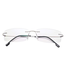 Fuisetaea Rimless Frame Bifocal Reading Glasses Flexible Titanium Alloy +1.00 Lightweight Readers Bifocal Glasses
