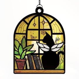 DOPTIKA Pet Memorial Suncatcher Ornament, Cat Memorial Gifts for Loss of Cat, Pet Sympathy Gift, Suncatchers for Windows Hanging, Bereavement Gifts for Loss of Pet