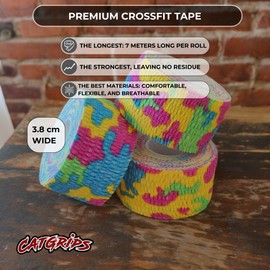 CATGRIPS Hook Grip Tape, Crossfit Tape, Grip Tape, Fingertape, Tape Finger, Tape Für Crossfit, Weightlifting Tape, Sporttape, Finger Tape (Camo, 3 Tapes x 38mm)
