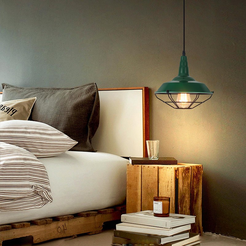 SESIMENT Green Farmhouse Pendant Light, 3 Packs 10.5 inch, Modern