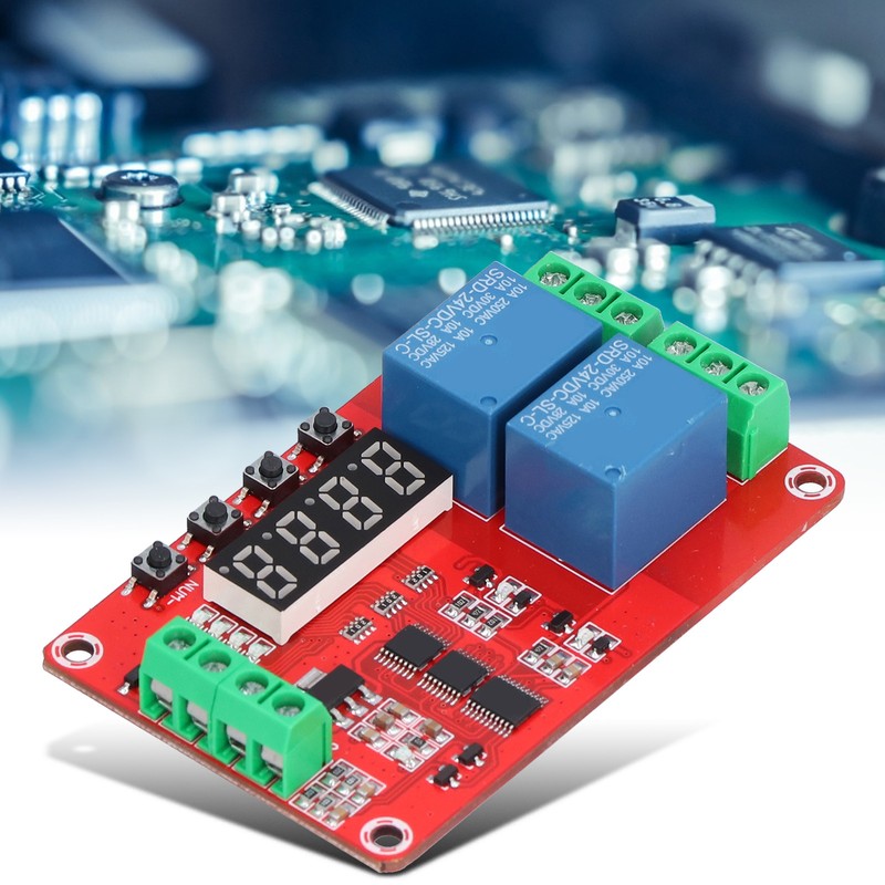 Time Delay Relay Multi Functional 2-Channel Self Lock Cycle Timing
